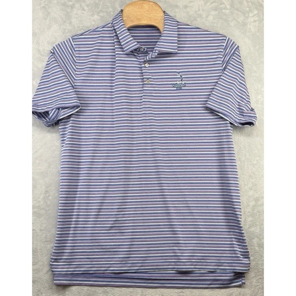 Peter Millar Pinehurst 1895 Polo Shirt Striped Multicolor Summer Comfort Mens XL
